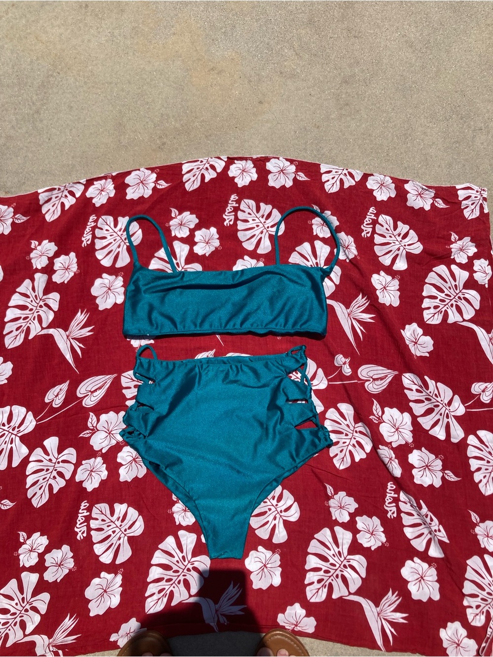 San Lorenzo Teal High-Waist Bikini Set